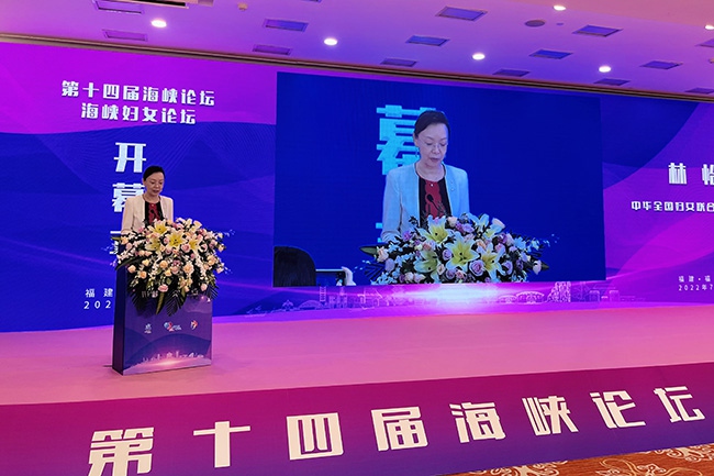 全國婦聯(lián)黨組成員、副主席林怡在開幕式上致辭。林昕攝