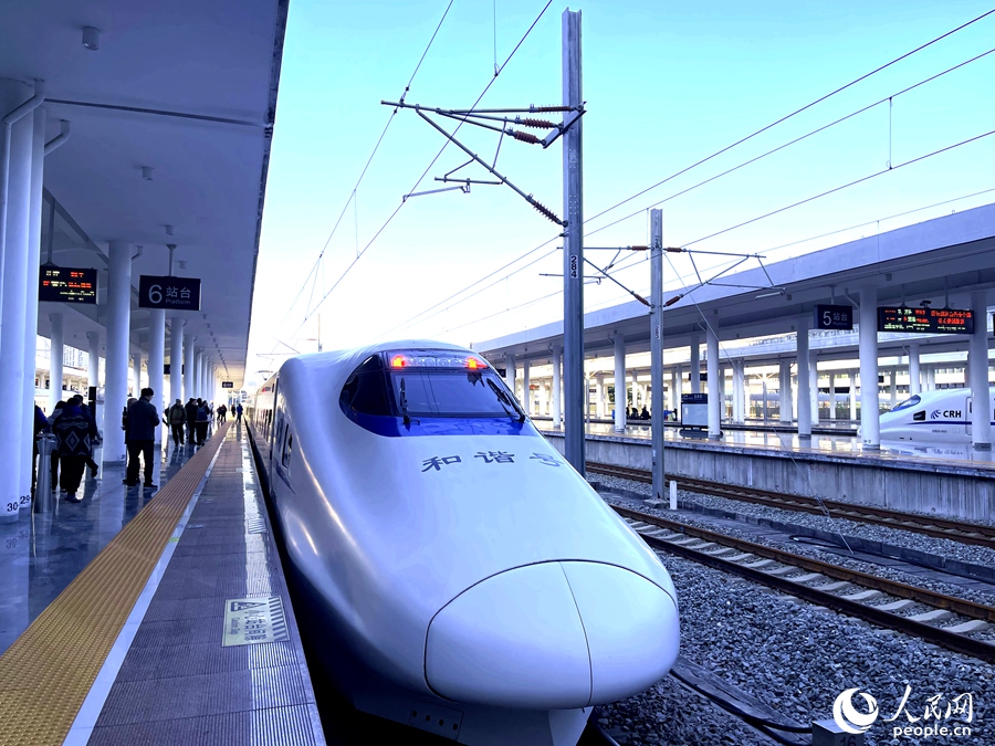 列車從龍巖站發(fā)車。人民網(wǎng)記者 陳藍燕攝