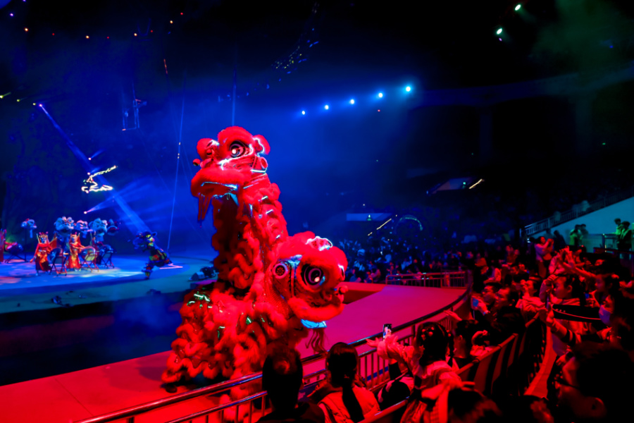 醒獅互動(dòng)為觀(guān)眾們送上新年祝福。主辦方供圖
