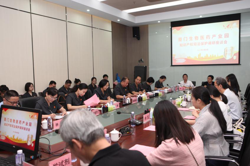 兩級(jí)法院在工作站成立座談會(huì)上聽(tīng)取企業(yè)意見(jiàn)和建議。海滄法院供圖