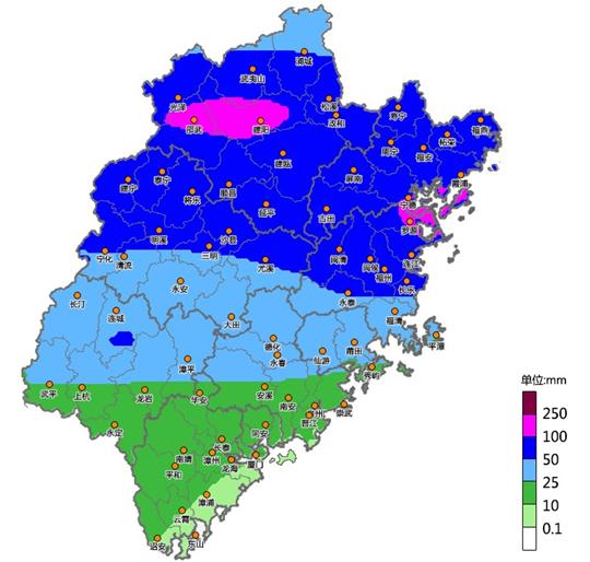 6月13日08時-14日08時降水預(yù)報。圖片來源：福建氣象