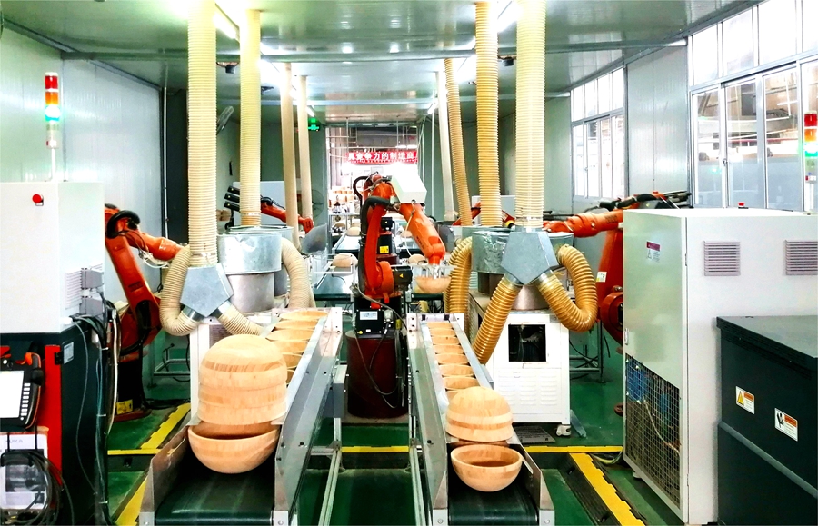 竹碗生產(chǎn)線。龍竹科技集團(tuán)供圖