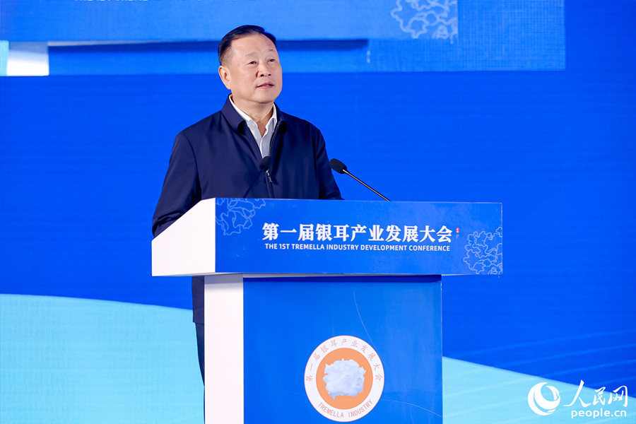 寧德市委書(shū)記梁偉新在大會(huì)上發(fā)言。人民網(wǎng)攝