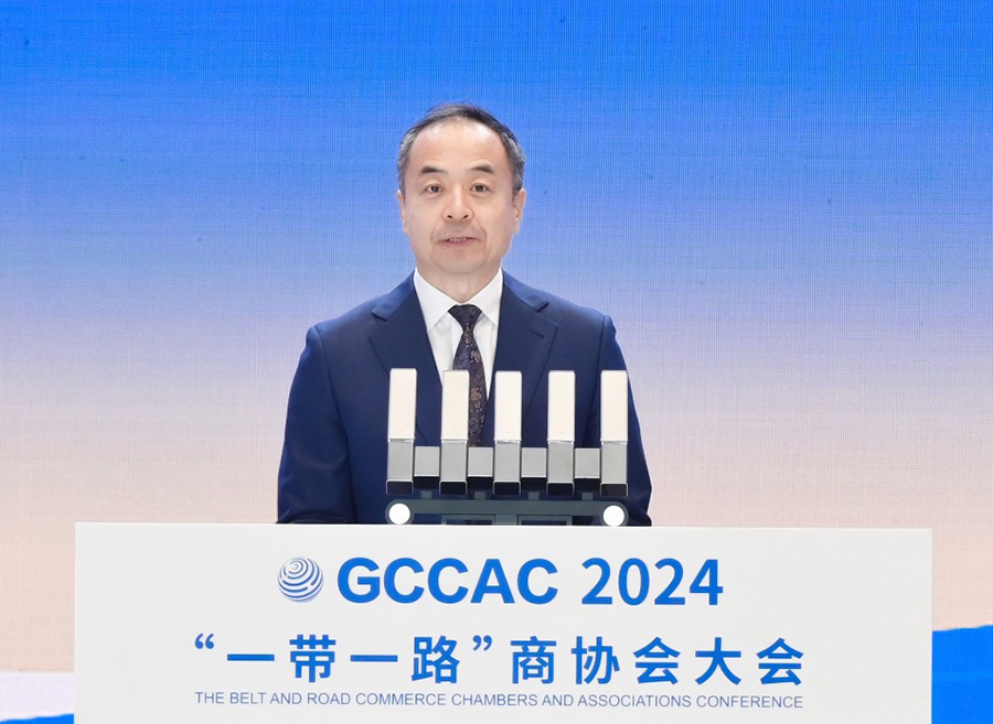 人民日?qǐng)?bào)社副總編輯崔士鑫致辭。主辦方供圖