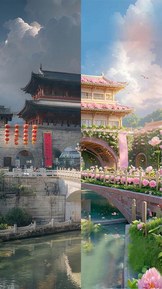 AI生圖·龍巖長(zhǎng)汀古城(拼版圖片)