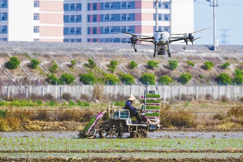 雪美農(nóng)業(yè)的陸空一體化作業(yè)降低了人力成本，更加集約高效