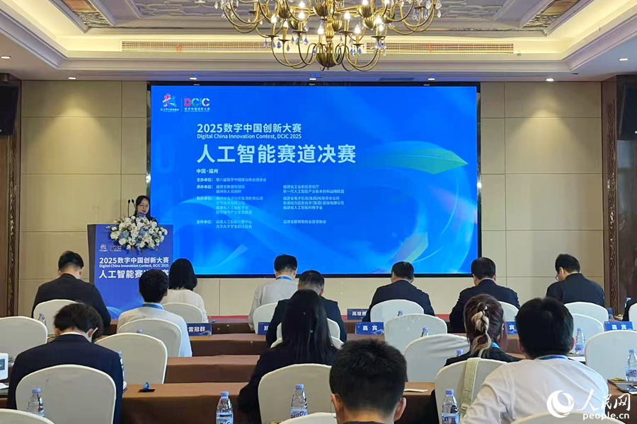 2025數(shù)字中國創(chuàng)新大賽·人工智能賽道總決賽現(xiàn)場。人民網(wǎng)記者 林盈攝