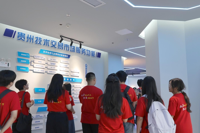 實(shí)踐隊了解貴州技術(shù)交易市場服務(wù)功能
