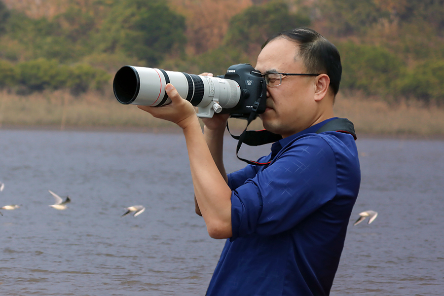 戴園笙在漳江口紅樹林國家級自然保護區(qū)拍攝。受訪者供圖