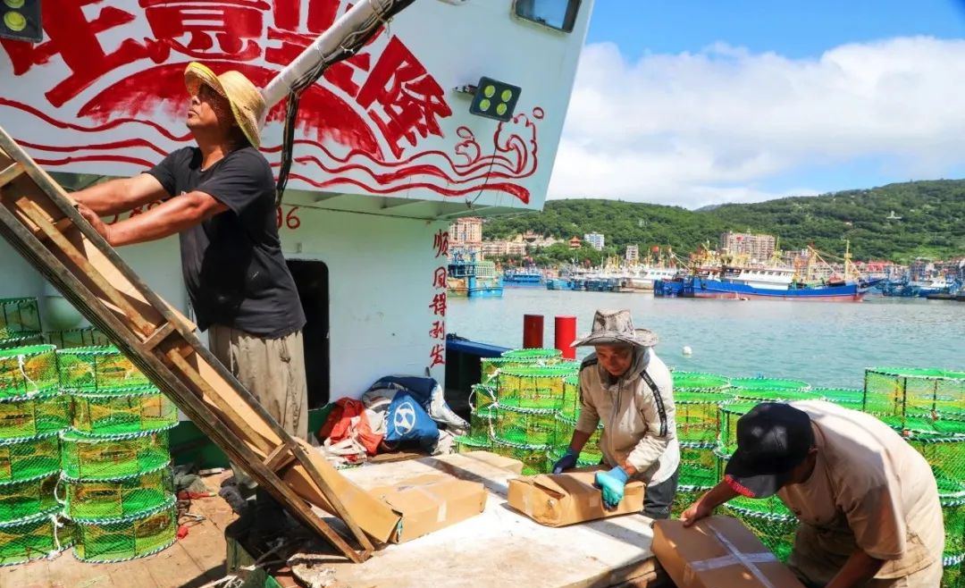 漁民們?cè)跈z查漁船、漁網(wǎng)等