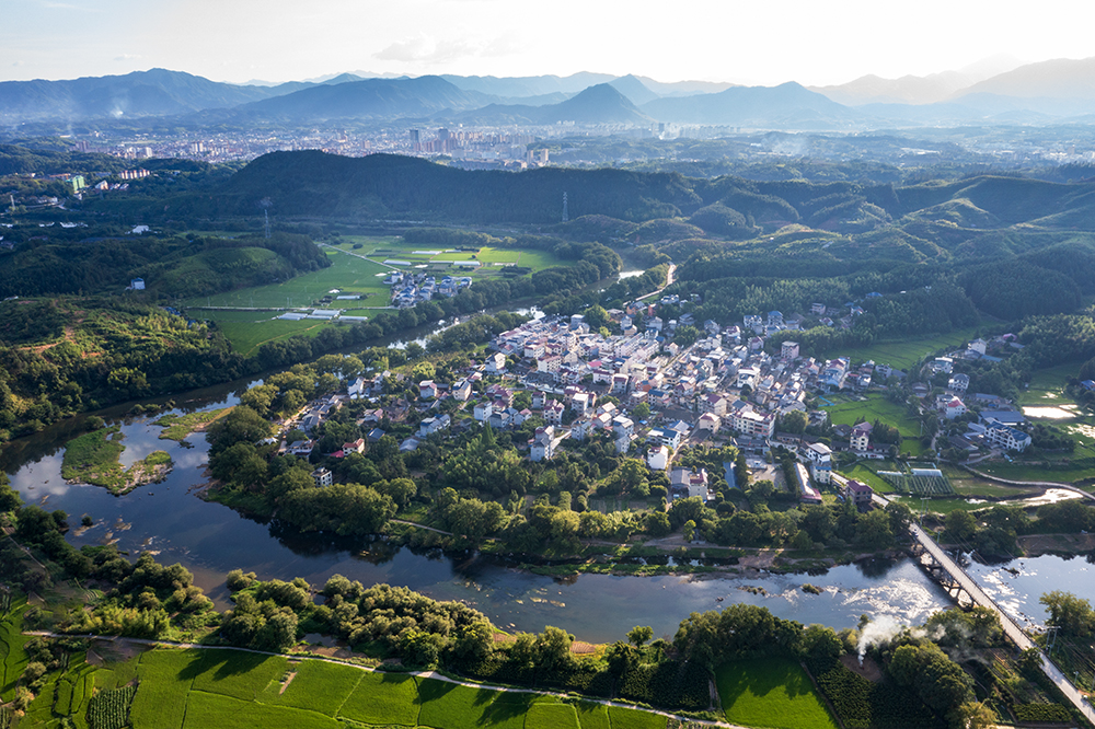 大游村水清岸綠景美，南浦溪環(huán)村流淌，滿眼是生機。徐偉平攝