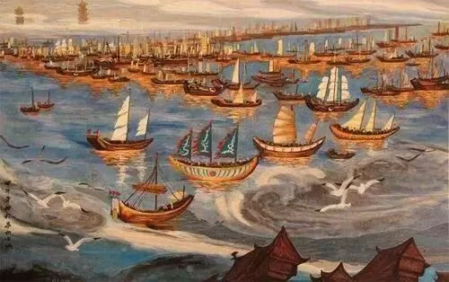 宋元時(shí)期，泉州港千帆競(jìng)發(fā)，萬(wàn)船來(lái)臨。圖源：泉州史志