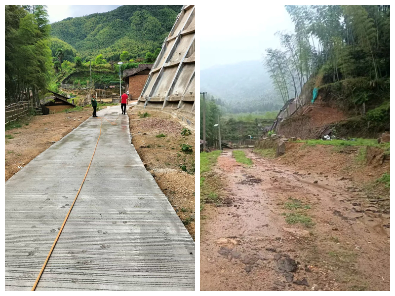 村道修好前后對比。何先生供圖